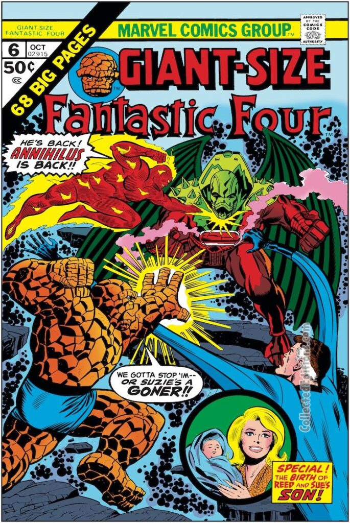 Giant-Size Fantastic Four #6 cover; pencils, Ron Wilson; inks, Joe Sinnott; Annihilus, Negative Zone, annual reprint cover