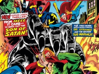 Giant-Size Defenders #2 cover; pencils, Gil Kane; inks, Klaus Janson; alterations, John Romita Sr. Giant-Size Defenders #2 cover; pencils, Gil Kane; inks, Klaus Janson; Son of Satan, Doctor Strange, Hulk, Valkyrie, Nighthawk