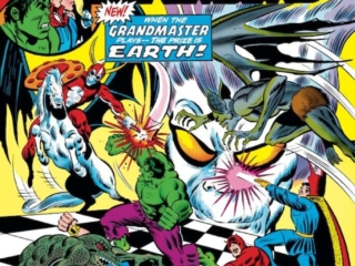 Giant-Size Defenders #3 cover; pencils, Ron Wilson; inks, Joe Sinnott Giant-Size Defenders #3 cover; pencils, Ron Wilson; inks, Joe Sinnott; Daredevil, Namor/Sub-Mariner, Incredible Hulk, Grandmaster, chess board, demons