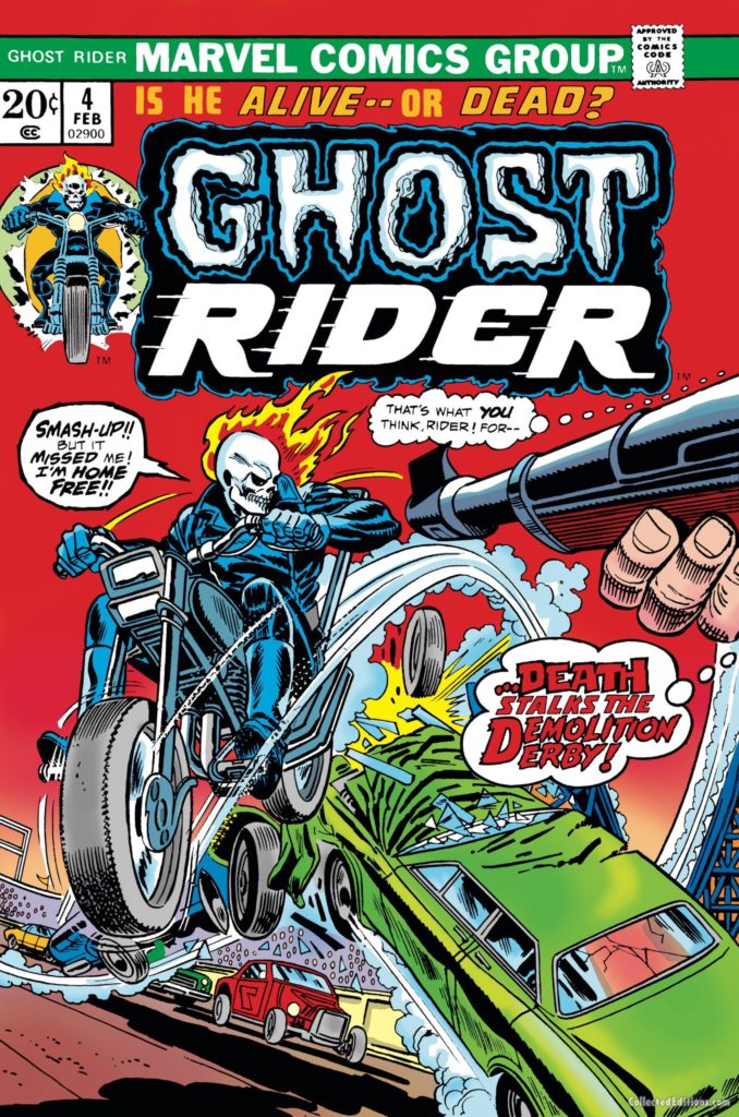 Ghost Rider #4 cover; pencils, Gil Kane; inks, Frank Giacoia