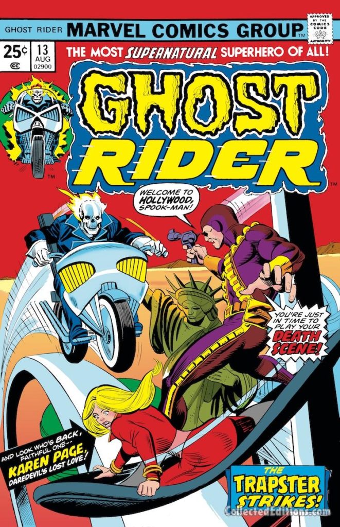 Ghost Rider #13 cover; pencils, Gil Kane; inks, Mike Esposito; Karen Page, The Trapster