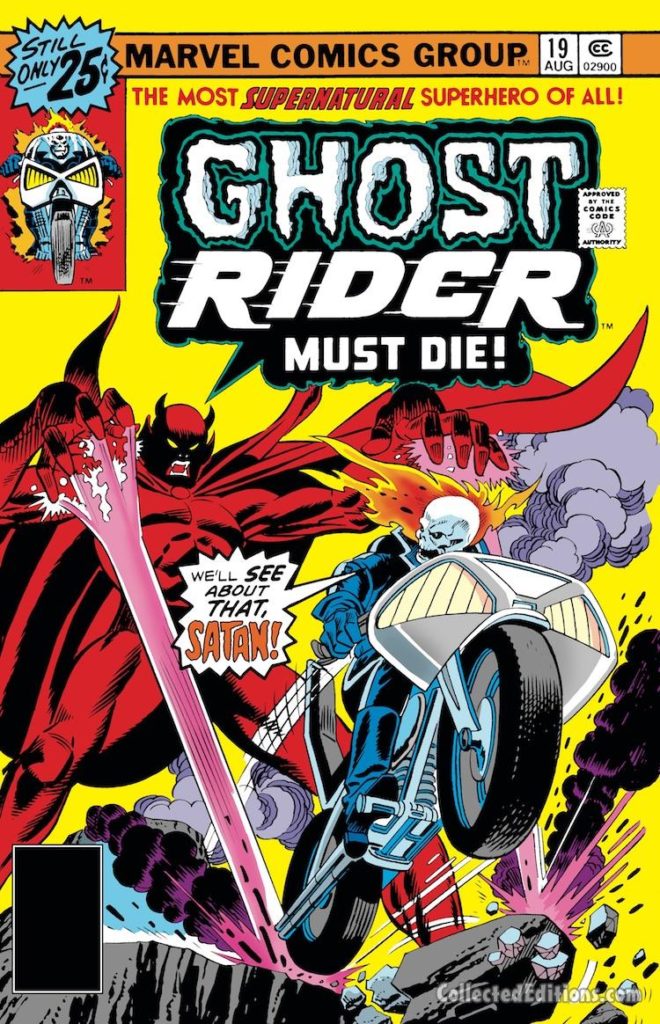 Ghost Rider #19 cover; pencils, Gil Kane; inks, Frank Giacoia