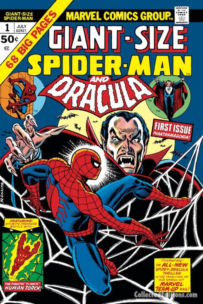 Giant-Size Spider-Man #1 cover; pencils and inks, John Romita Sr.; Tomb of Dracula