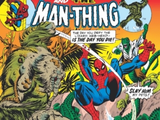 Giant-Size Spider-Man #5 cover; pencils, Gil Kane; inks, Tom Palmer Giant-Size Spider-Man #5 cover; pencils, Gil Kane; Man-Thing/The Lizard