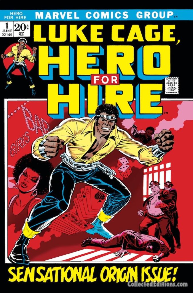 Hero For Hire #1 cover; pencils and inks, John Romita Sr.; Luke Cage first appearance