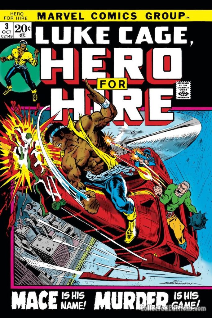 Hero For Hire #3 cover; pencils and inks, Billy Graham; Luke Cage, Mace