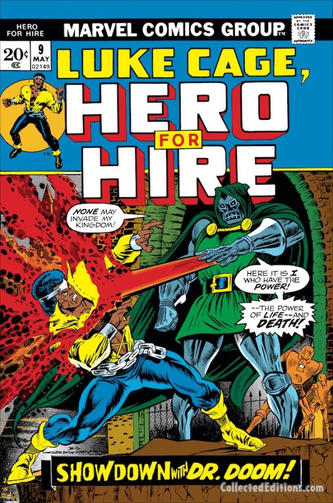 Hero For Hire #9 cover; pencils and inks, Billy Graham; Luke Cage, Doctor Doom