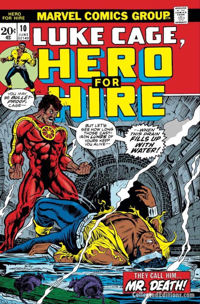 Hero For Hire #10 cover; pencils and inks, Billy Graham; Mr. Death, Luke cage