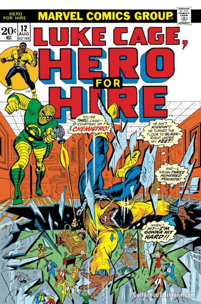 Hero For Hire #12 cover; pencils and inks, Billy Graham; Luke Cage, Chemistro