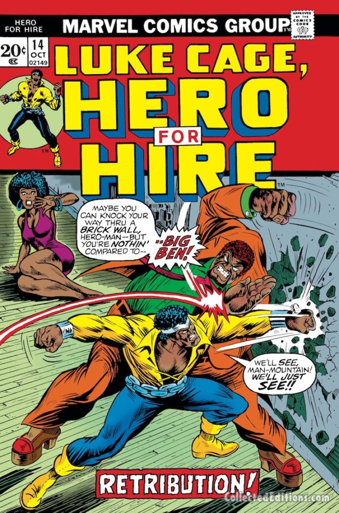 Hero For Hire #14 cover; pencils and inks, Billy Graham; Luke Cage, Big Ben