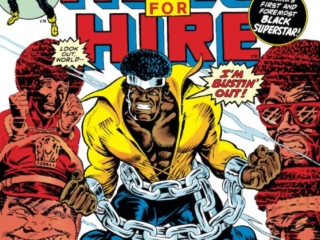 Hero For Hire #15 cover; pencils and inks, Billy Graham; Luke Cage, Marvel Blaxploitation, Bronze Age