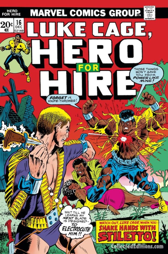 Hero For Hire #16 cover; pencils and inks, Billy Graham; Luke Cage, Stiletto