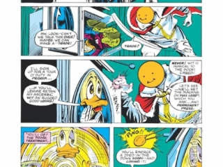 Howard the Duck #21, pg. 16; pencils, Carmine Infantino; inks, Klaus Janson; Sinister Soofi