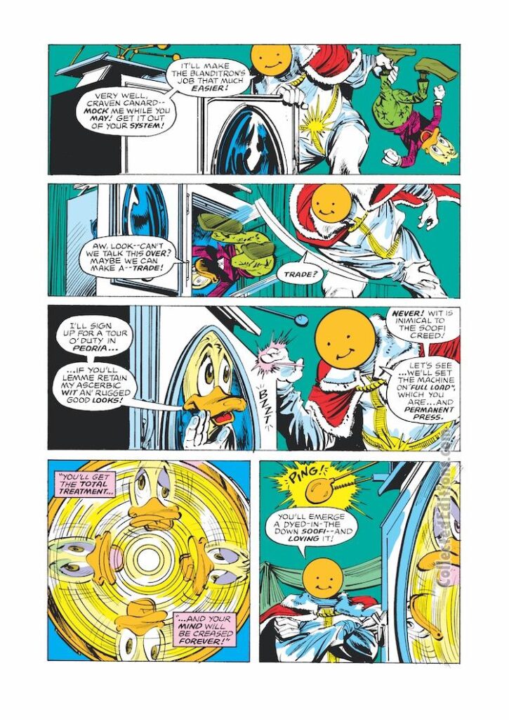 Howard the Duck #21, pg. 16; pencils, Carmine Infantino; inks, Klaus Janson; Sinister Soofi