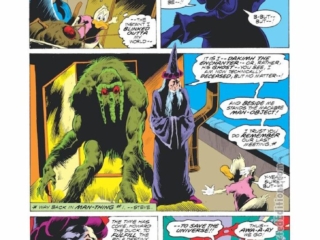 Howard the Duck #22, pg. 5; pencils, Val Mayerik; inks, Bill Wray; Dakimh the Enchanter, Man-Thing