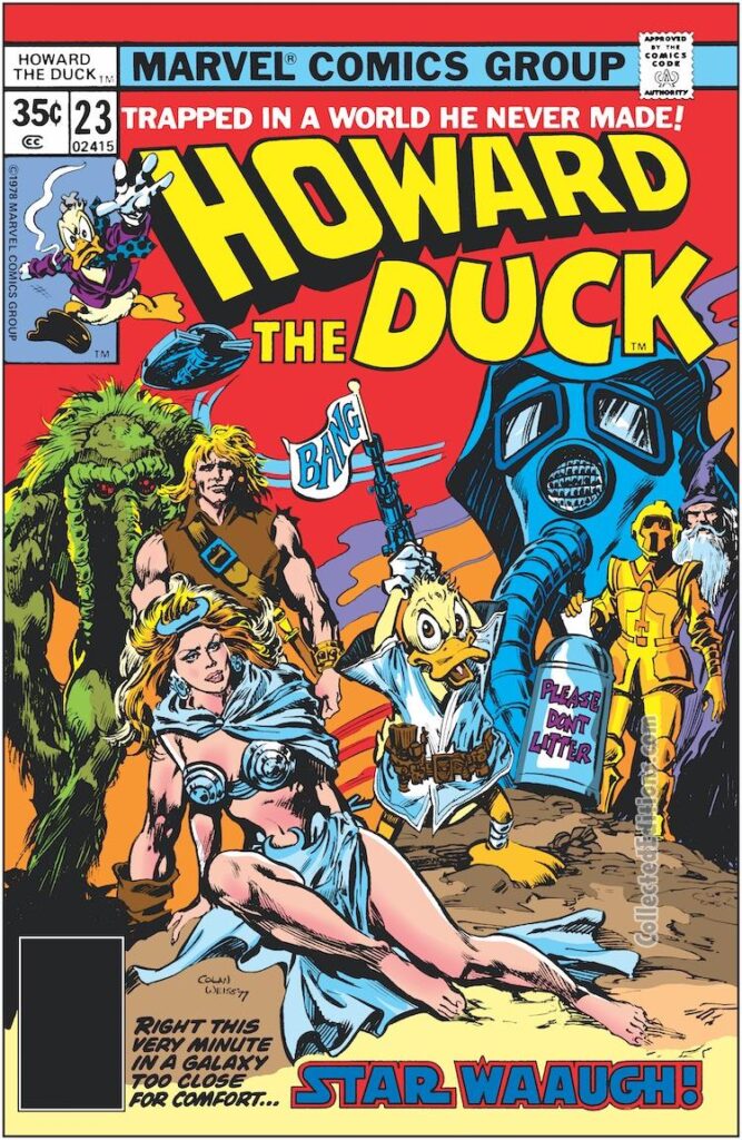 Howard the Duck #23 cover; pencils, Gene Colan; inks, Alan Weiss