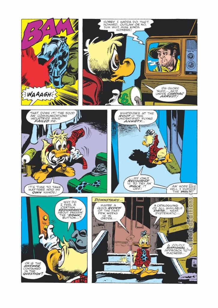 Howard the Duck #24, pg. 6; pencils, Gene Colan; inks, Tom Palmer