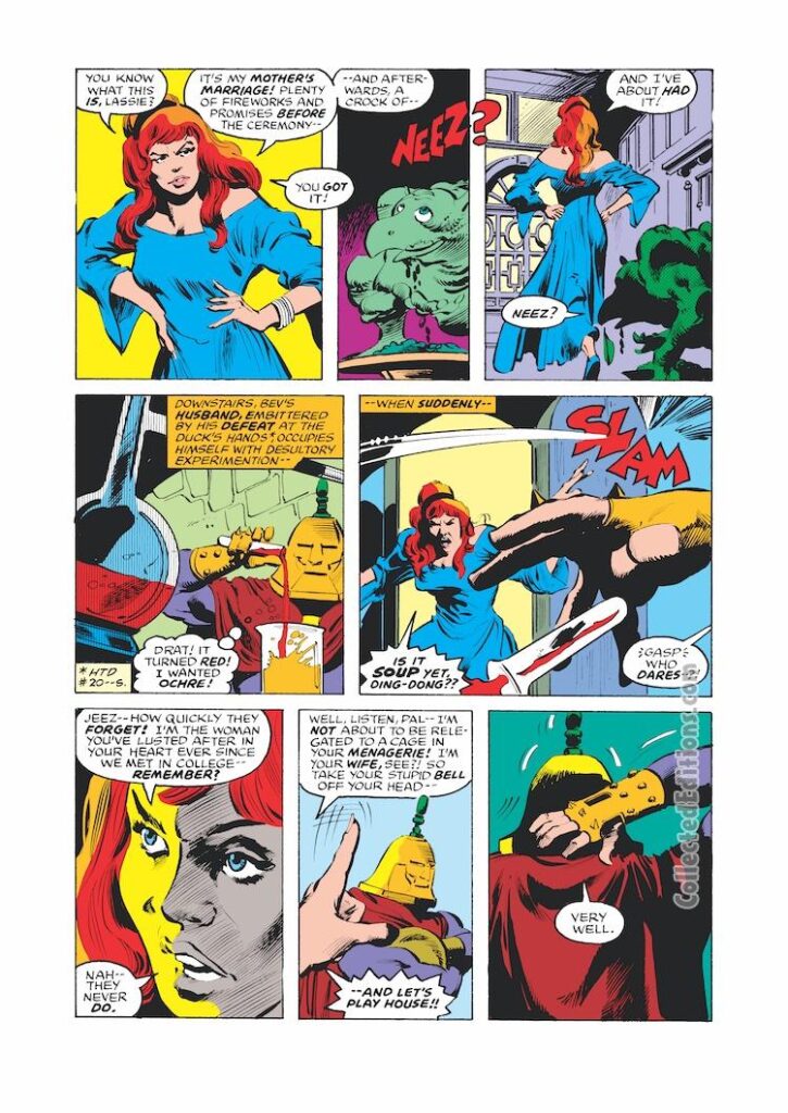 Howard the Duck #25, pg. 10; pencils, Gene Colan; inks, Klaus Janson; Beverly, Doctor Bong