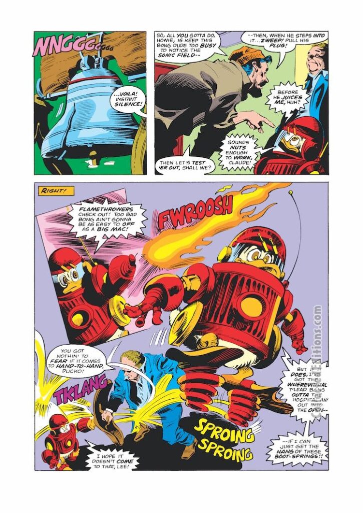 Howard the Duck #30, pg. 15; pencils, Gene Colan; inks, Al Milgrom; Iron Duck