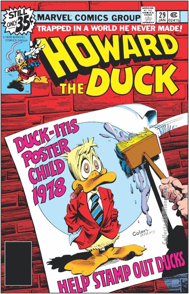 Howard the Duck #29 cover; pencils, Gene Colan; inks, Terry Austin