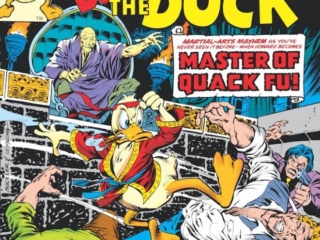 Howard the Duck #3 cover; pencils, Rich Buckler; inks, Steve Leialoha; Master of Quack Fu, Kung Fu parody, Fu Man Chu, karate, martial arts satire