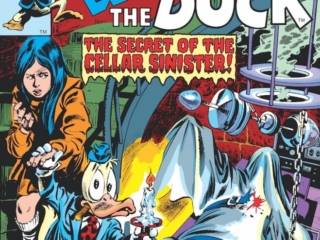 Howard the Duck #6 cover; pencils, Gene Colan; inks, Tom Palmer; The Secret of the Cellar Sinister, DC horror anthology parody