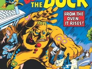 Howard the Duck #7 cover; pencils, Gene Colan; inks, Tom Palmer; Steve Gerber, From the Oven It Rises, Incredible Cookie Creature