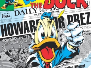 Howard the Duck #8 cover; pencils, Gene Colan; inks, Steve Leialoha; Howard for Prez, President, 1976 campaign, Jimmy Carter, Gerald Ford