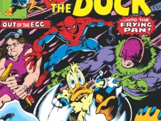Howard the Duck #10 cover; pencils, Gene Colan; inks, Steve Leialoha; Space Turnip, Incredible Cookie, Winky Man, Kidney Lady, Spider-Man