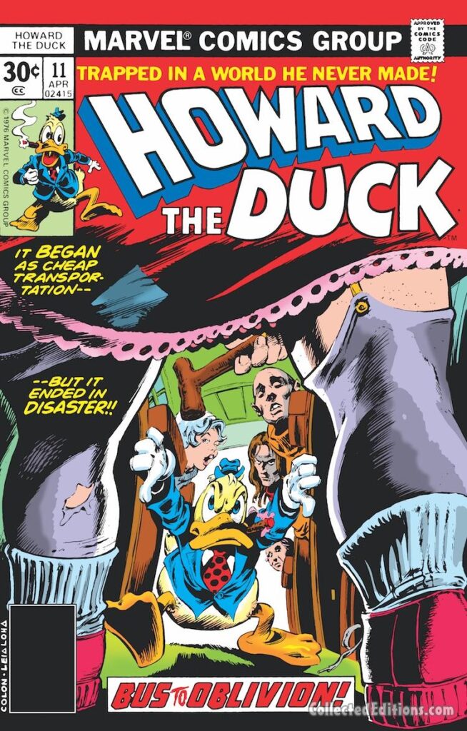 Howard the Duck #11 cover; pencils, Gene Colan, Alex Niño; inks, Steve Leialoha; Kidney Lady
