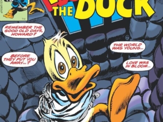 Howard the Duck #12 cover; pencils, Gene Colan; inks, Tom Palmer; insane asylum, Duck's Head Soup
