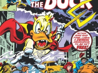 Howard the Duck #14 cover; pencils, Gene Colan; inks, Tom Palmer; A Duck Possessed, Daimon Hellstrom, Son of Satan parody, Beverly Switzler