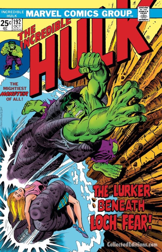 Incredible Hulk #192 cover; pencils, Ed Hannigan; inks, Frank Giacoia