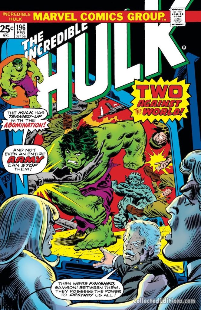 Incredible Hulk #196 cover; pencils, Gil Kane; inks, John Romita Sr.