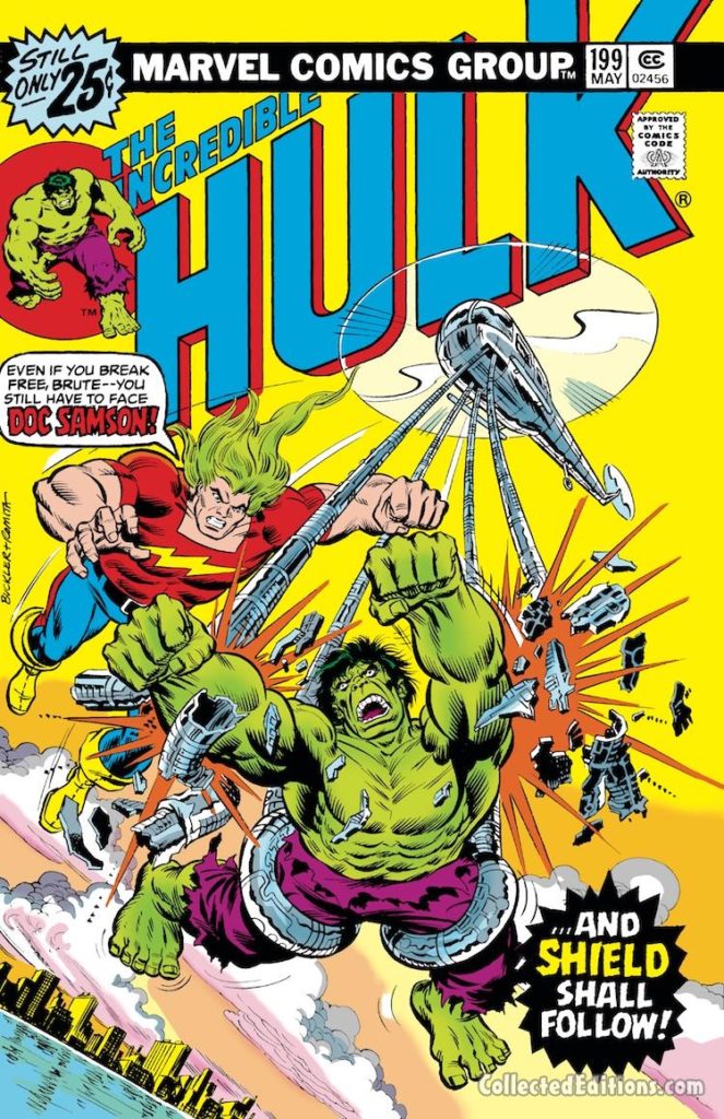 Incredible Hulk #199 cover; pencils, Rich Buckler; inks, John Romita Sr.; Doc Samson