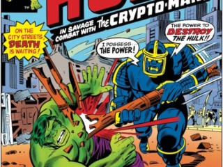 Incredible Hulk #205 cover; pencils, Herb Trimpe; inks, Dan Adkins; Crypto-Man