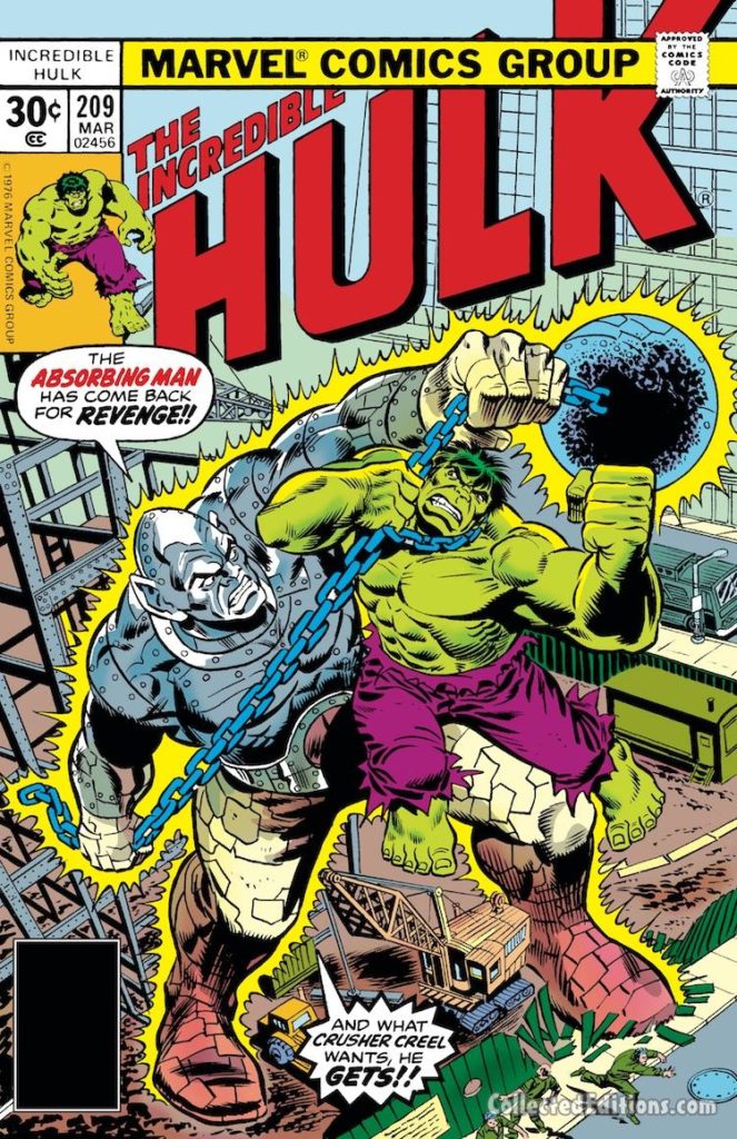 Incredible Hulk #209 cover; Absorbing Man/Crusher Creel