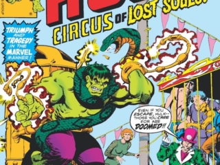 Incredible Hulk #217 cover; pencils and inks, Jim Starlin; Circus of Crime/The Ringmaster