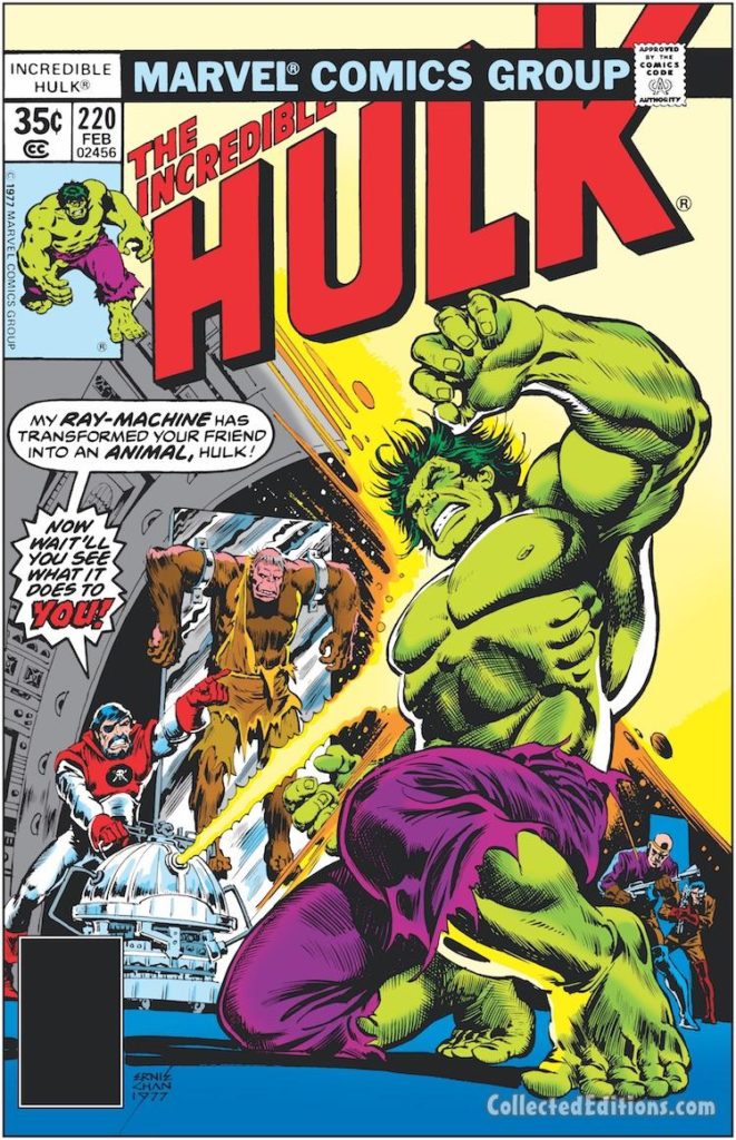 Incredible Hulk #220 cover; pencils and inks, Ernie Chan