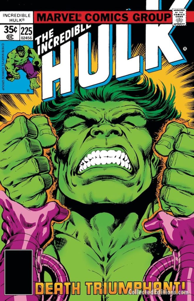 Incredible Hulk #225 cover; pencils, Ron Wilson; inks, Joe Rubinstein
