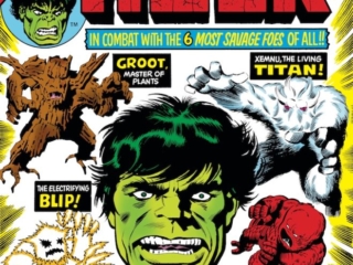 Incredible Hulk Annual #5 cover; pencils, Jack Kirby, Goom, Titan, Xemnu, Groot, Blip, Diablo, Taboo, Atlas Era monsters