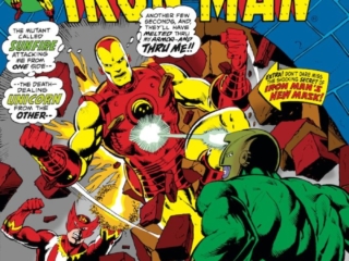 Iron Man #68 cover; pencils, Jim Starlin; inks, Dave Cockrum; Sunfire/Unicorn