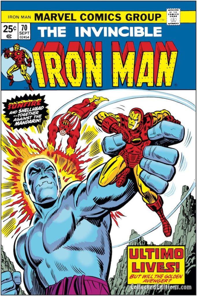 Iron Man #70 cover; pencils, uncredited; inks, Mike Esposito; Ultimo