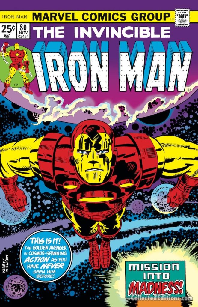 Iron Man #80 cover; pencils, Jack Kirby; inks, Al Milgrom
