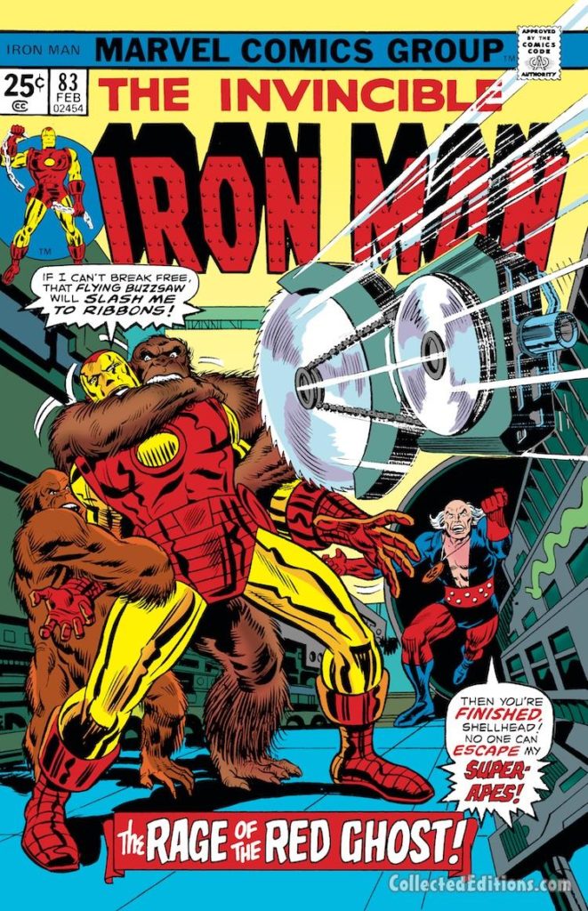 Iron Man #83 cover; pencils, uncredited; inks, John Romita Sr., Red Ghost