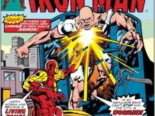Iron Man #85 cover; pencils, Rich Buckler; inks, Klaus Janson Iron Man #85 cover; pencils, Rich Buckler; inks, Klaus Janson, Happy Hogan, the Freak