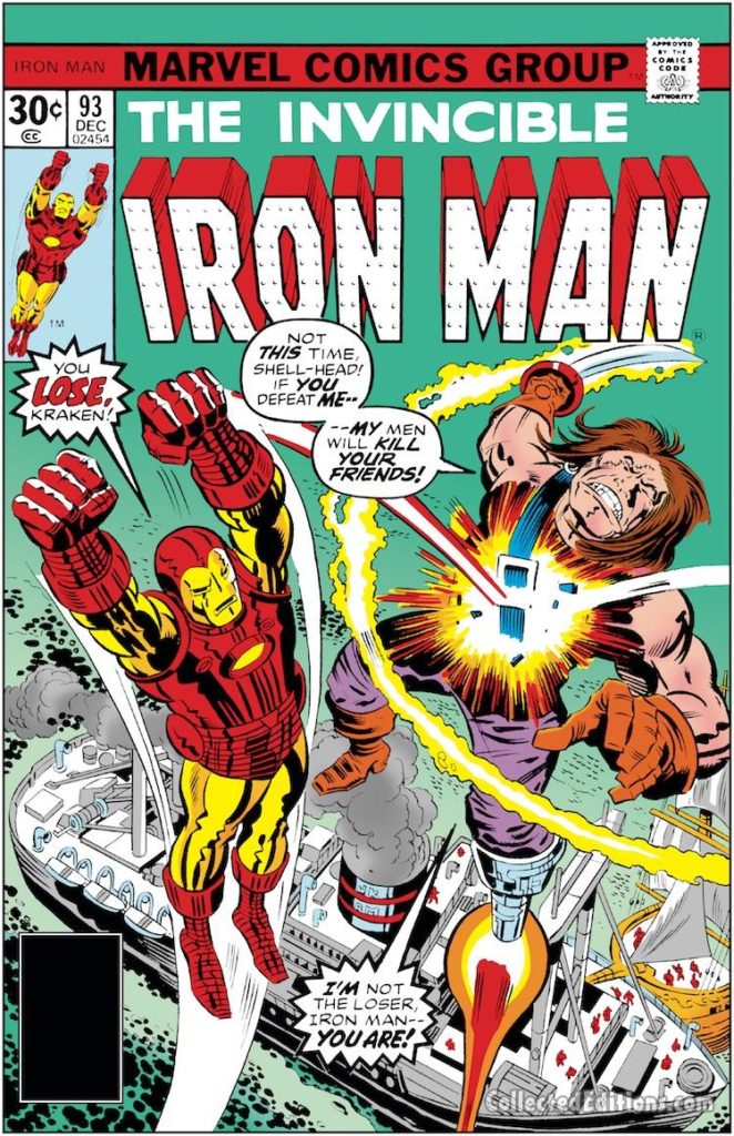 Iron Man #93 cover; pencils, Jack Kirby; inks, Al Milgrom; Kraken