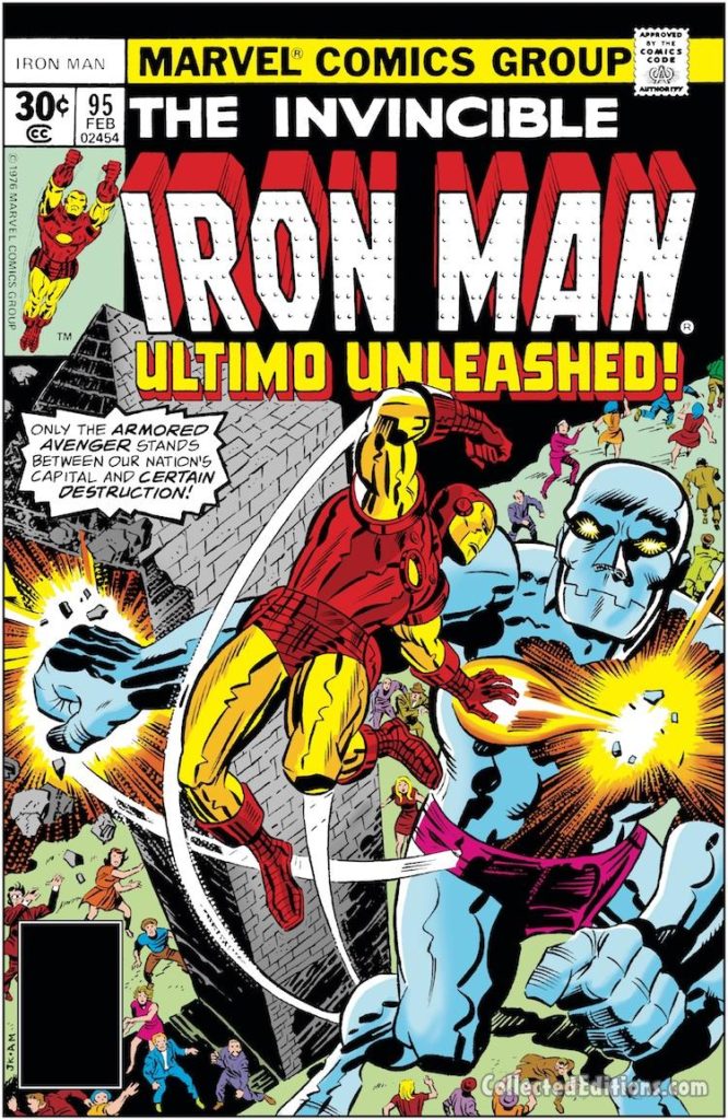 Iron Man #95 cover; pencils, Jack Kirby; inks, Al Milgrom; Ultimo