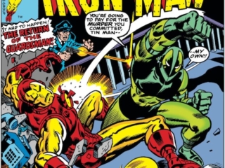 Iron Man #97 cover; pencils, uncredited; inks, Dan Adkins; The Guardsman