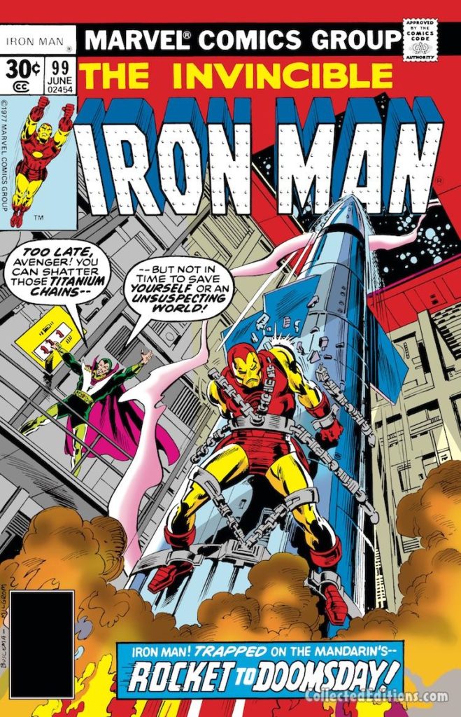 Iron Man #99 cover; pencils, Sal Buscema; inks, Al Milgrom; The Mandarin